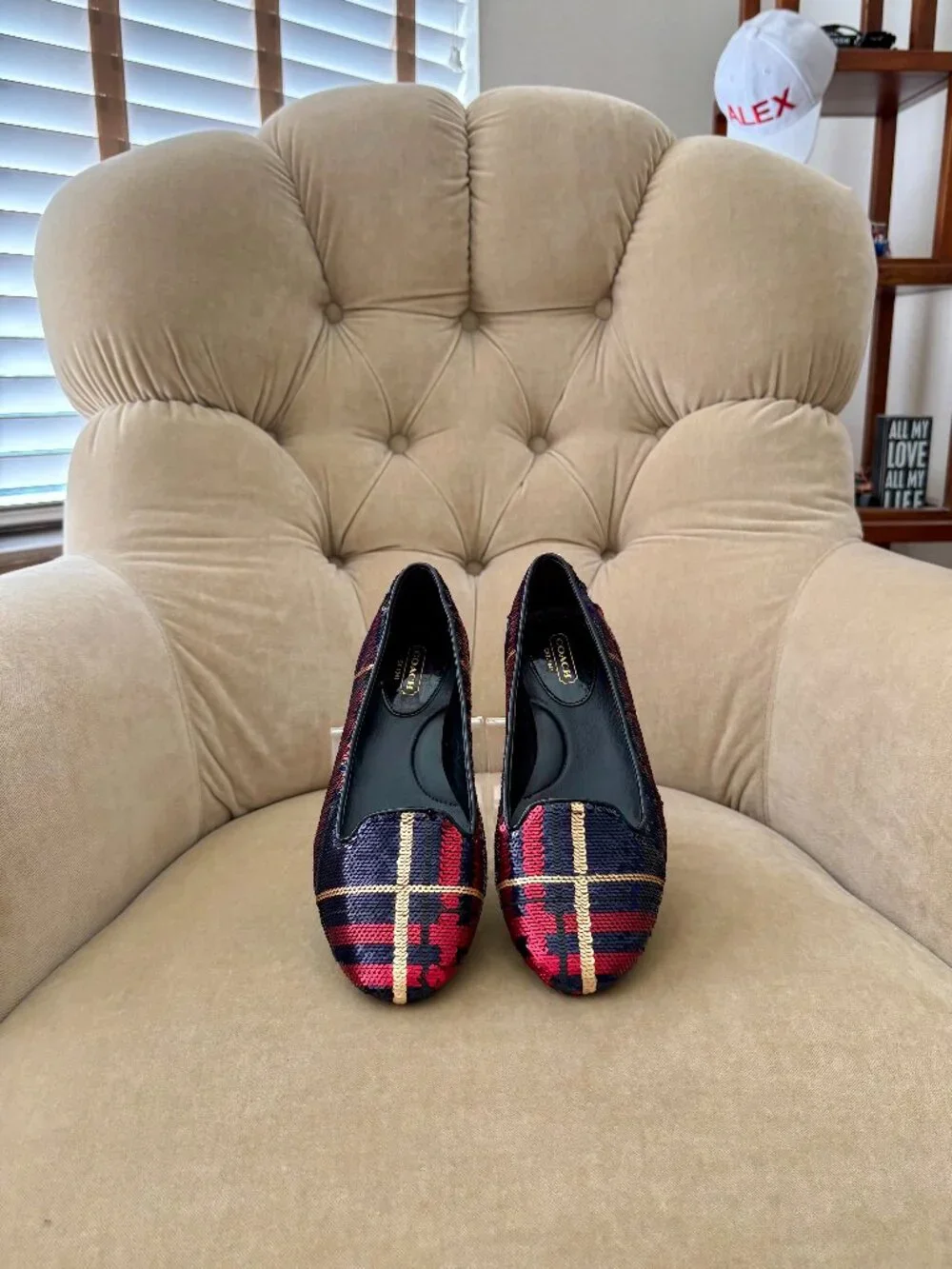 NEW Auth. COACH Iconic Deborah Tartan Plaid Sequin Ballet Flats...FABULOUS!!!